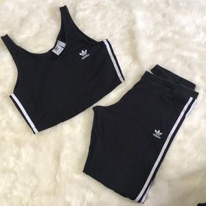 Adidas cropped top and leggings set